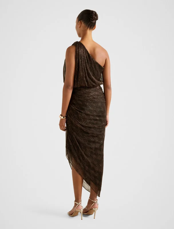 forever new CASSIDY One Shoulder Plisse Midi Party Dress